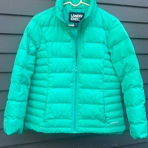 Land’s End women’s green down jacket, S (6-8)